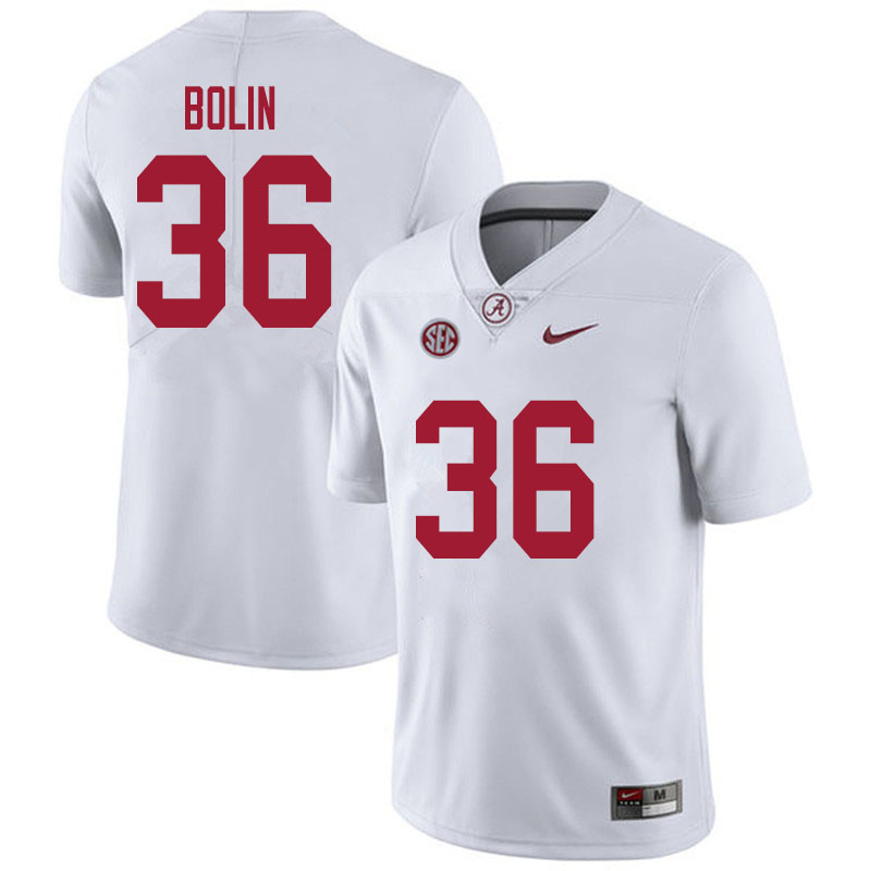 Alabama Crimson Tide Men's Bret Bolin #36 White NCAA Nike Authentic Stitched 2020 College Football Jersey BY16W52KZ
